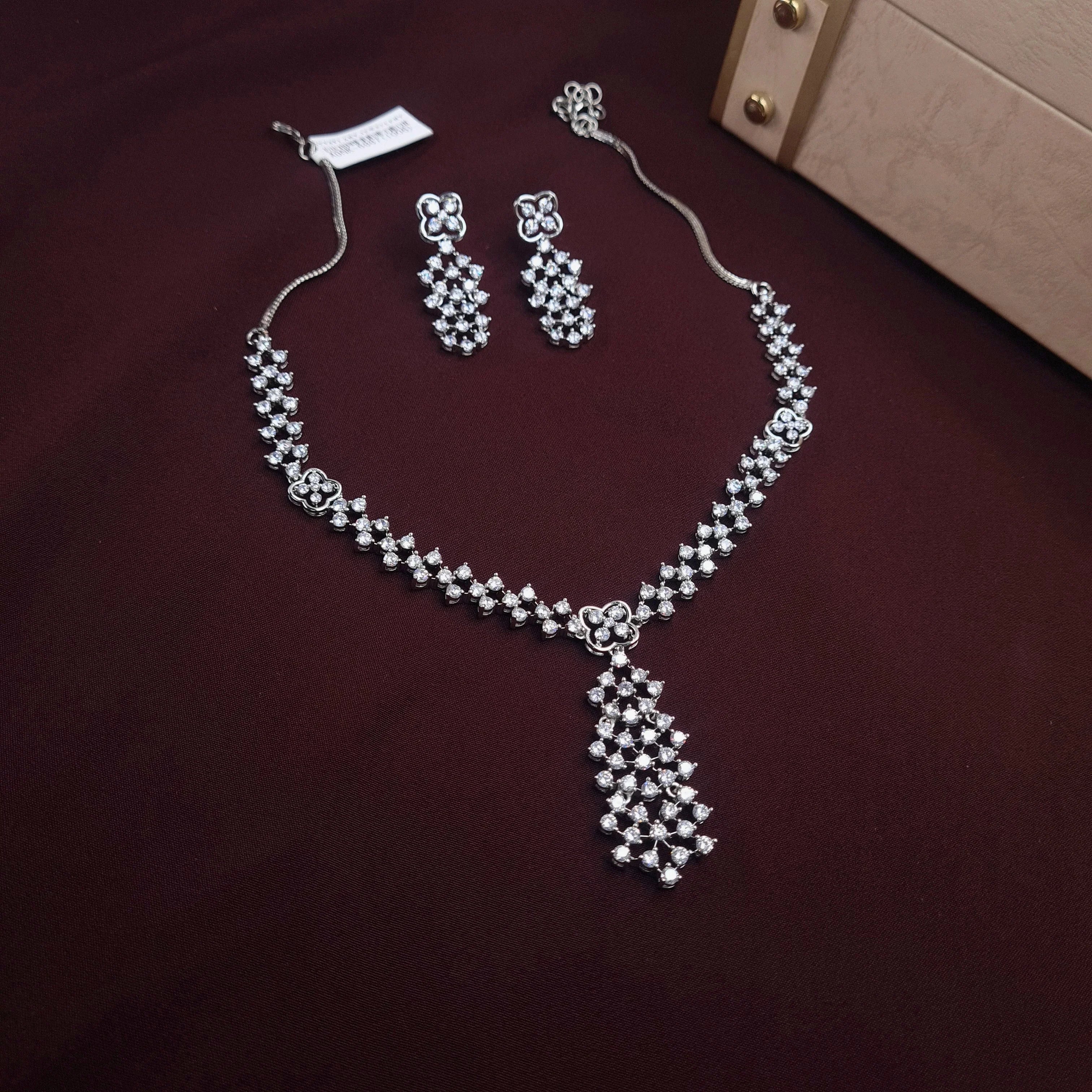 CZ Diamond Necklace Set