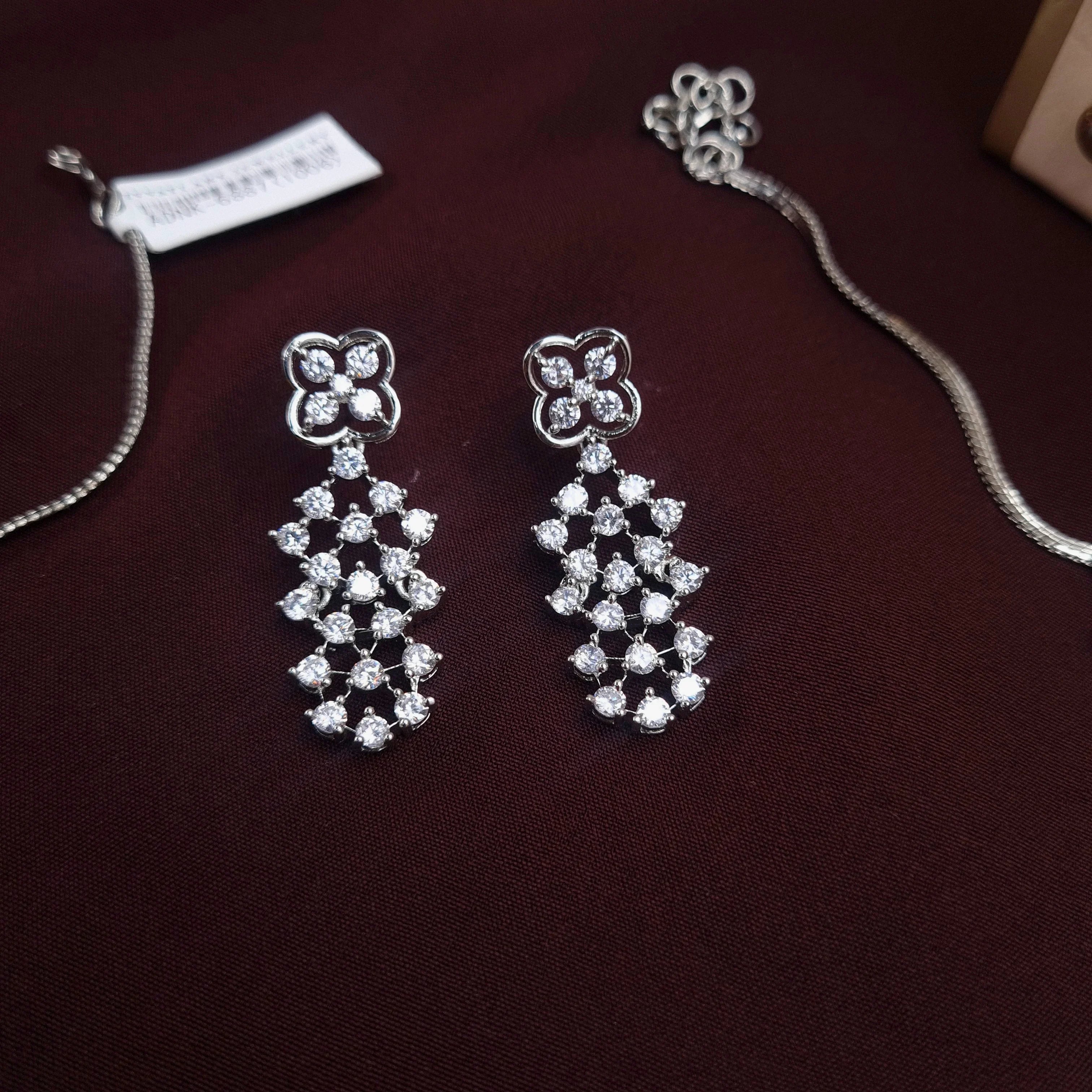 CZ Diamond Necklace Set