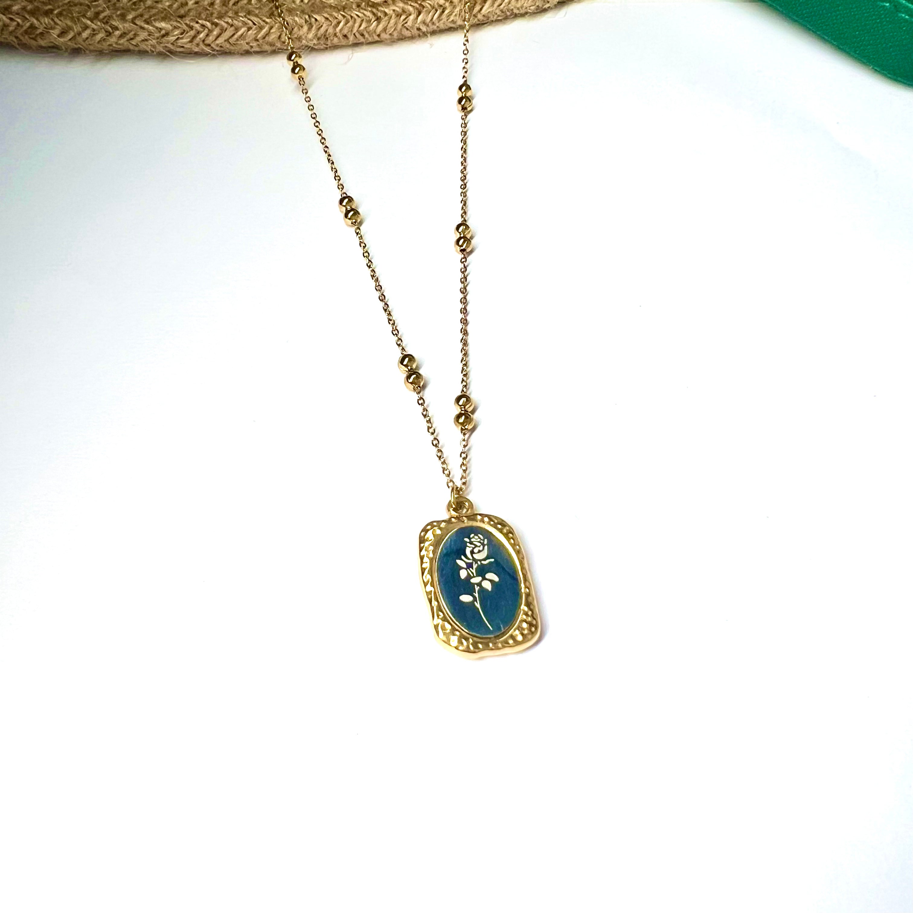 Rosemark Pendant – Silver Square Charm Necklace