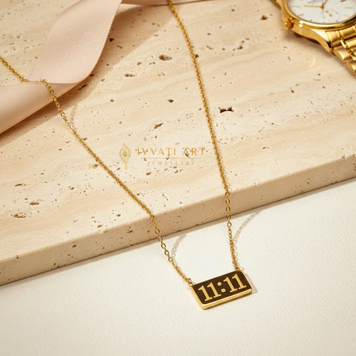 11:11 bar pendant necklace for women | Ivvati demi-fine jewellery