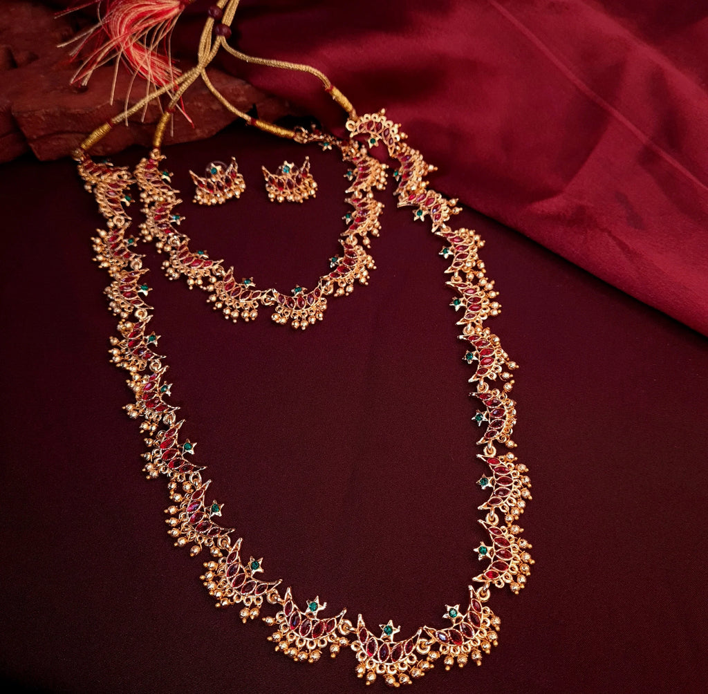 Traditional Long & Short Combo Necklace Set