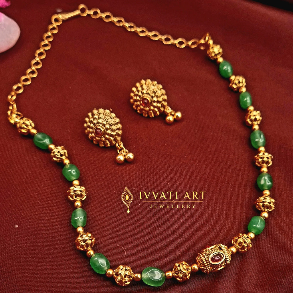 Copper Green Mala Necklace