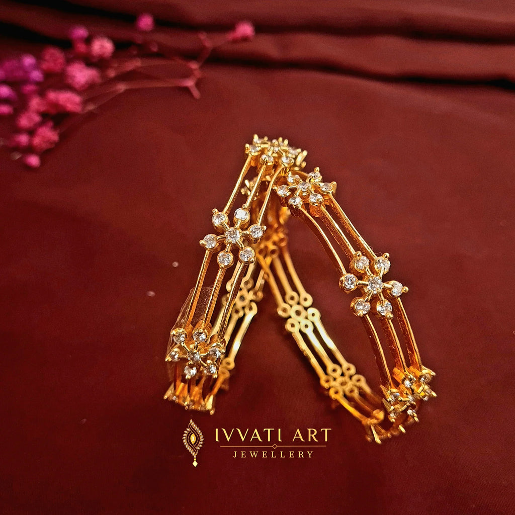 Gold Plated CZ Bangles