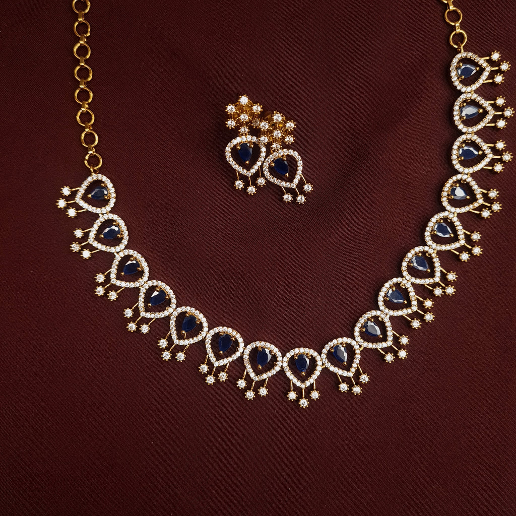 Copper CZ Ring with Blue Stones – Royal Statement Design