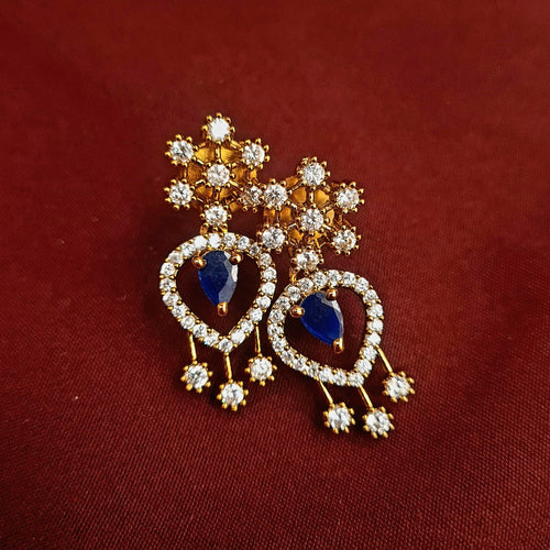 Copper CZ Ring with Blue Stones – Royal Statement Design