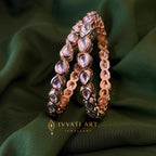 Ivvati Teardrop Crystal Designer Kada Bangles for Wedding & Festive Wear