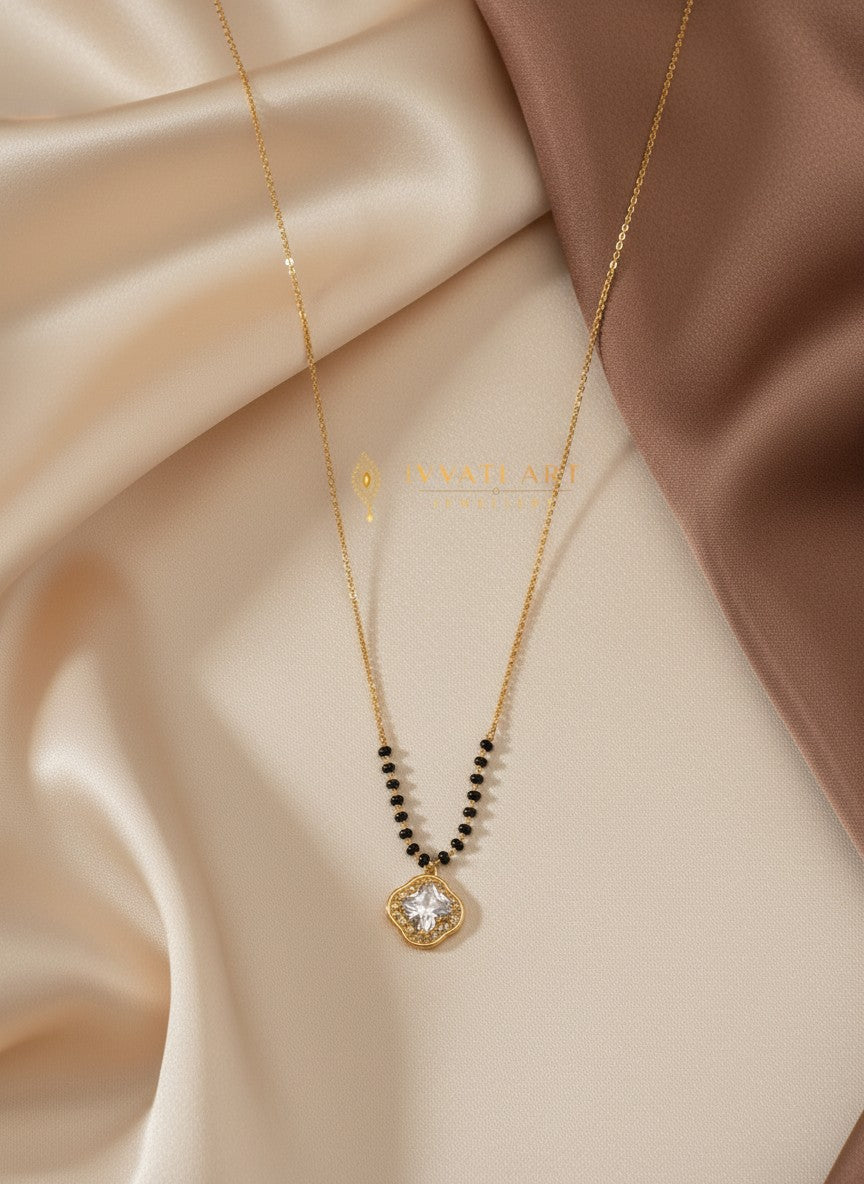 Solitaire Mangalsutra for Women – Gold Daily Wear | Iraa