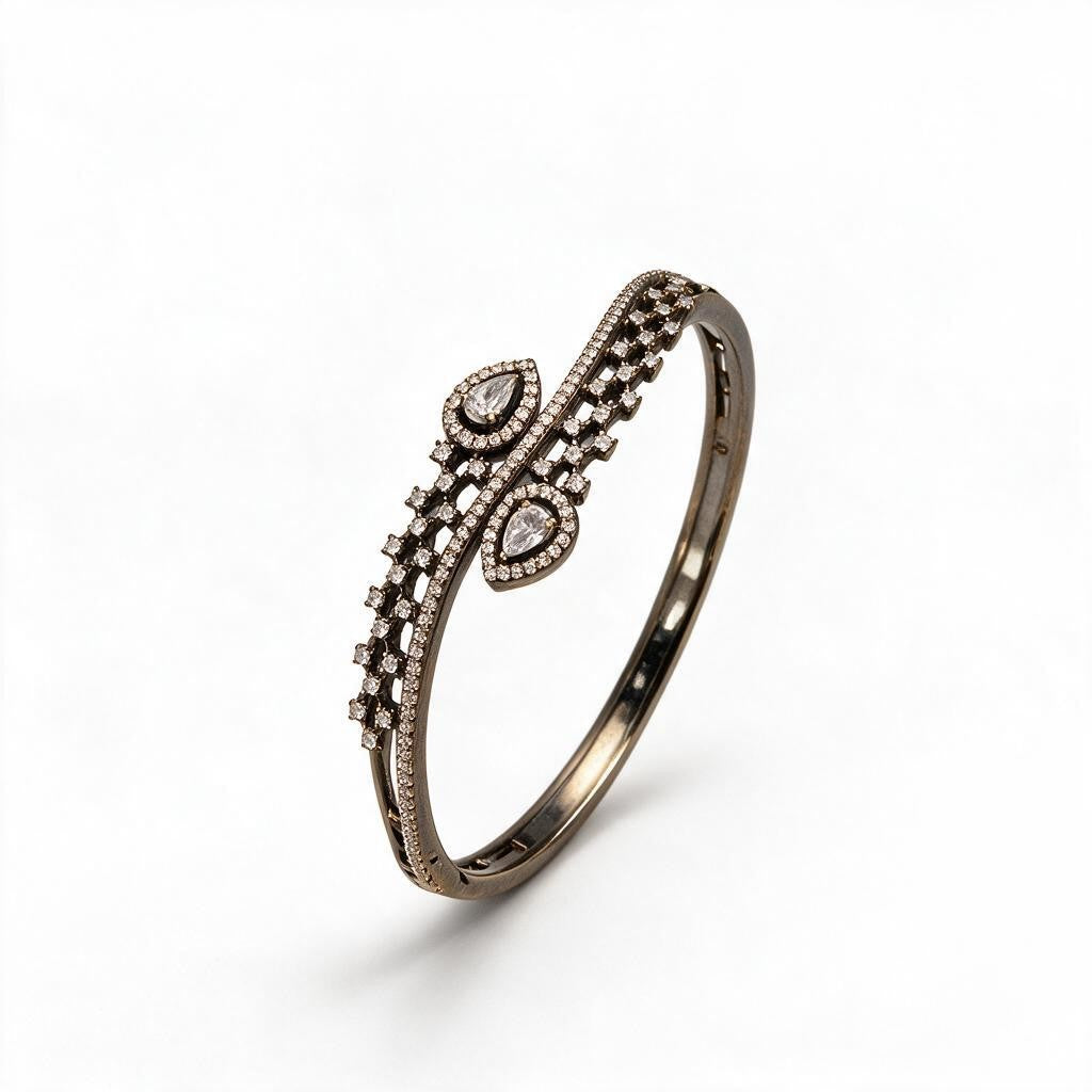Ivvati Teardrop AD Kada Bracelet