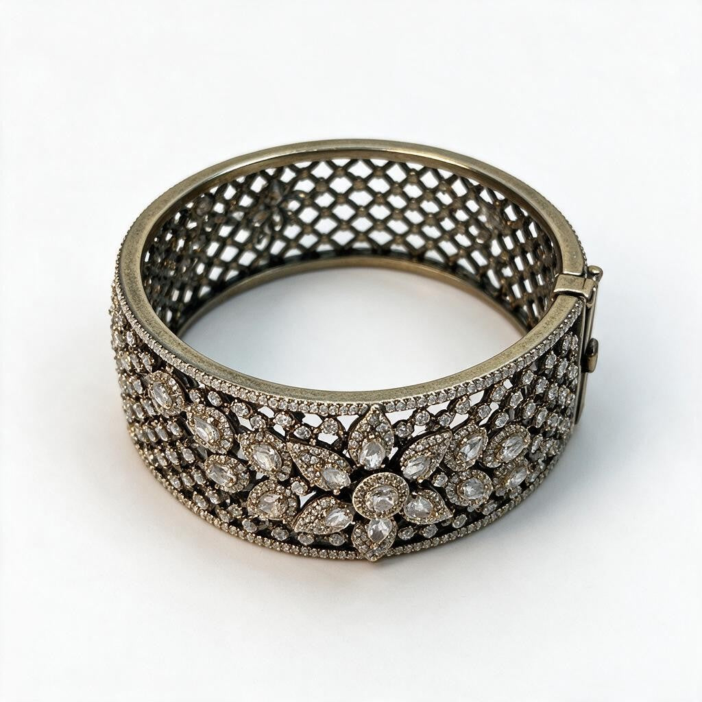 Ivvati Floral AD Statement Kada Bracelet