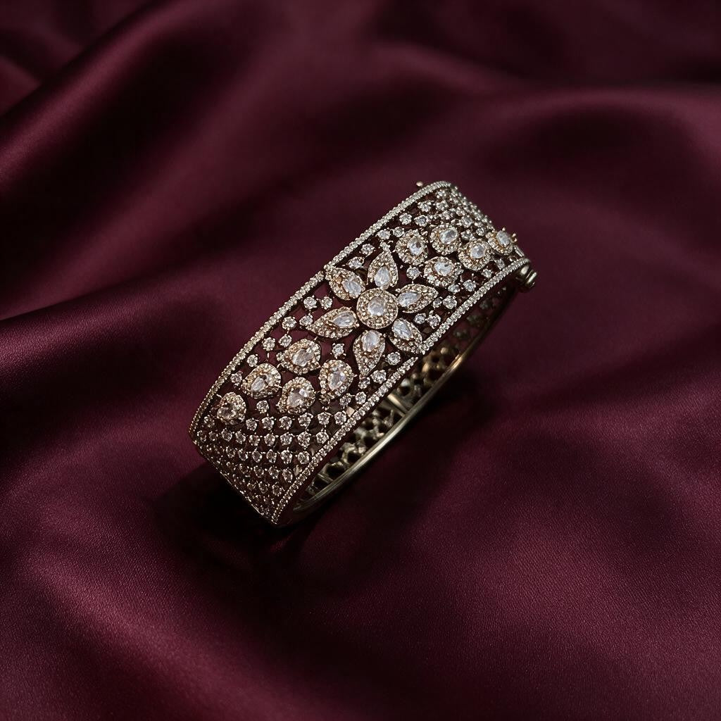 Ivvati Floral AD Statement Kada Bracelet