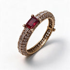 Ivvati Ruby Stone AD Kada Bracelet