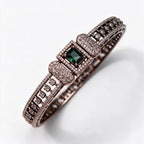 Ivvati Mehendi Polish Green Stone Kada Bracelet