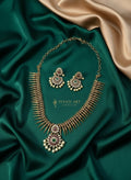 Rajeshwari Temple Spike Necklace Set with Kundan & Pearl Drops