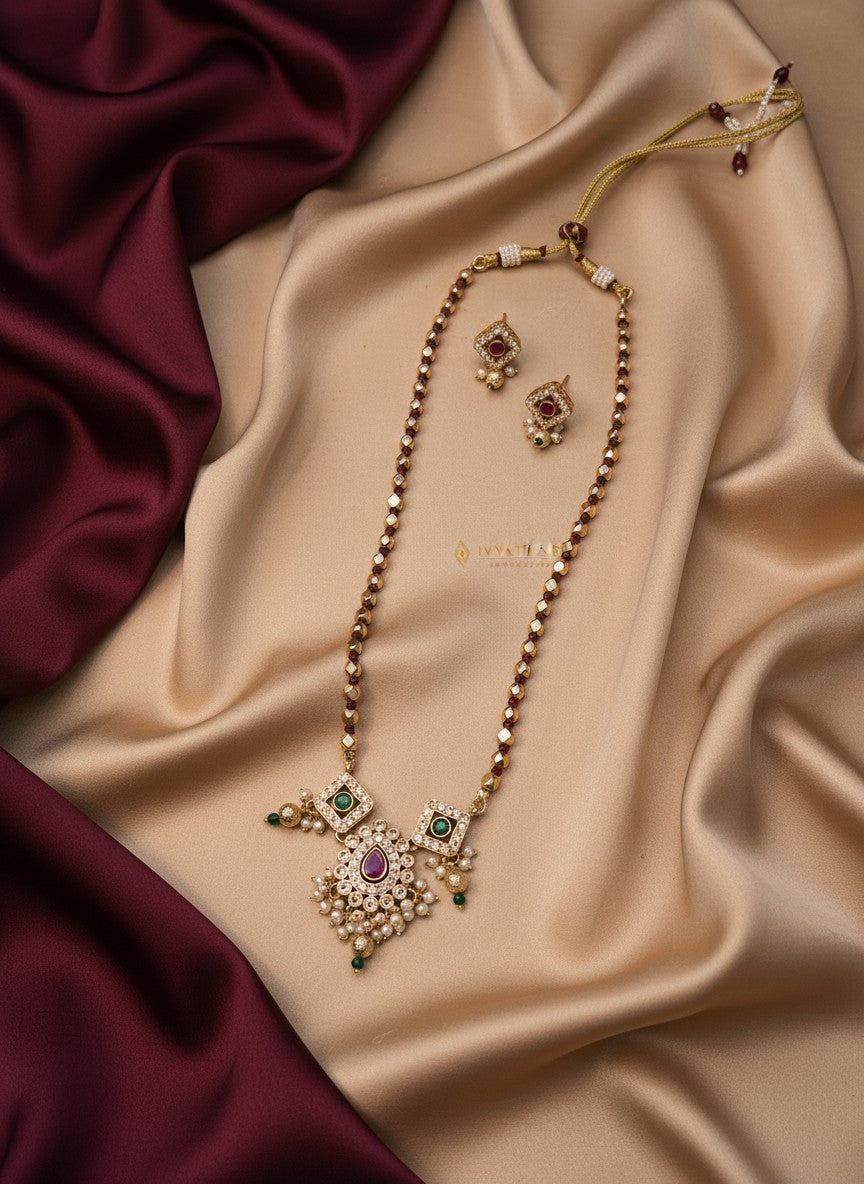 Maharashtrian Rajwadi Necklace Set for Women