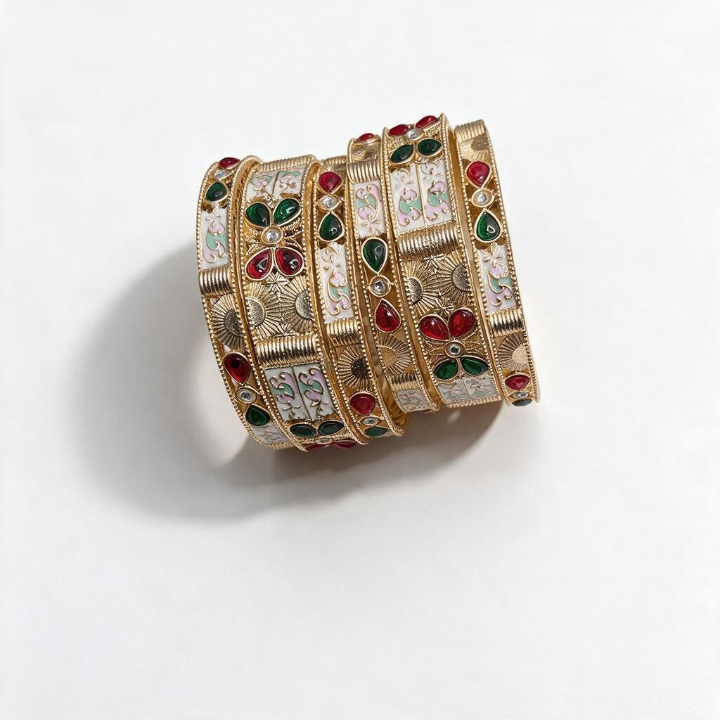 Rajwadi Meenakari Bangle Set