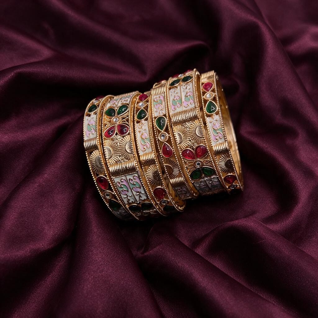 Rajwadi Meenakari Bangle Set