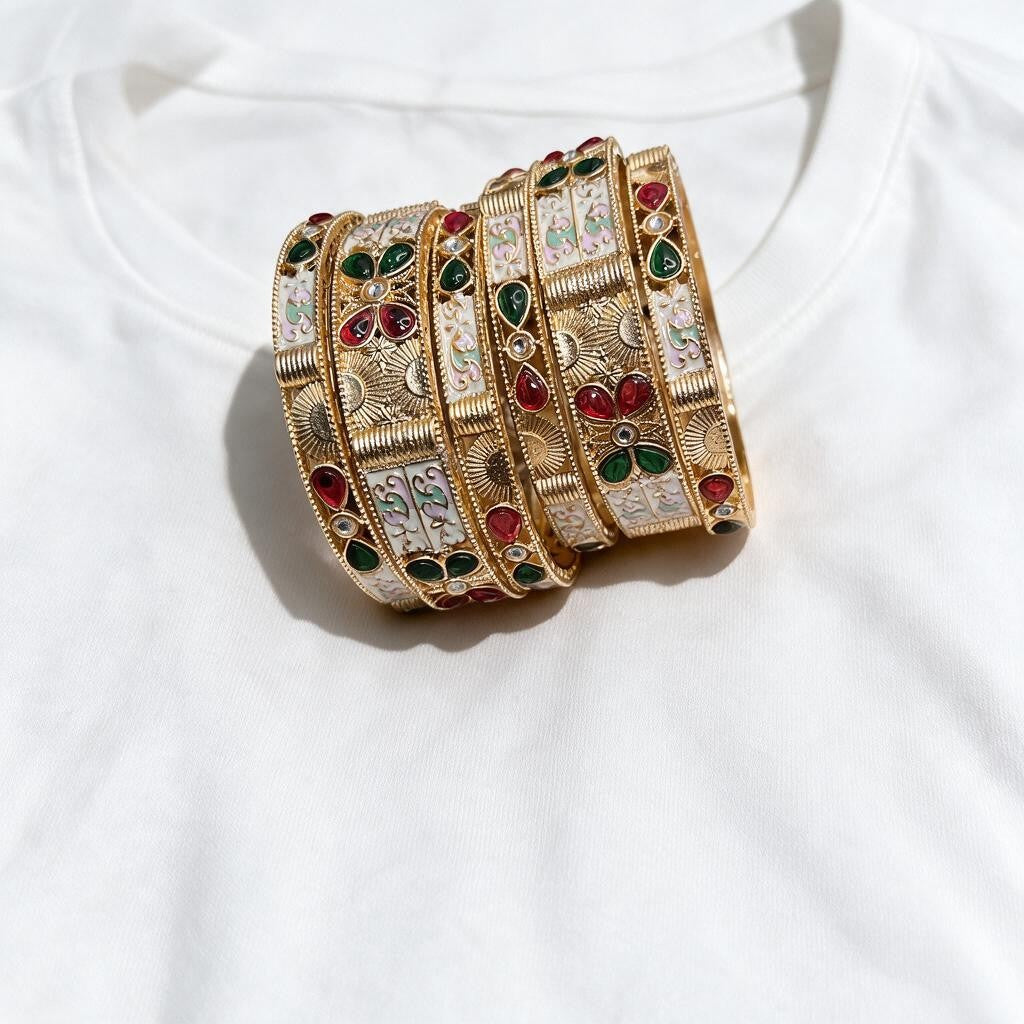 Rajwadi Meenakari Bangle Set