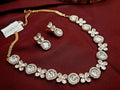 Kundan necklace set with floral design and matching earrings for bridal wear