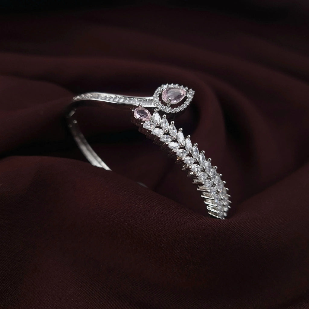 CZ Designer Bracelet with Pink Stone