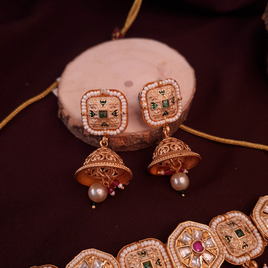 Royal Uncut Kundan Meena Choker Set