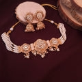 Premium Rajwadi choker with meenakari work and gold finish

