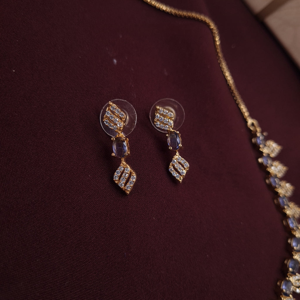 Sapphire Glow CZ Necklace Set