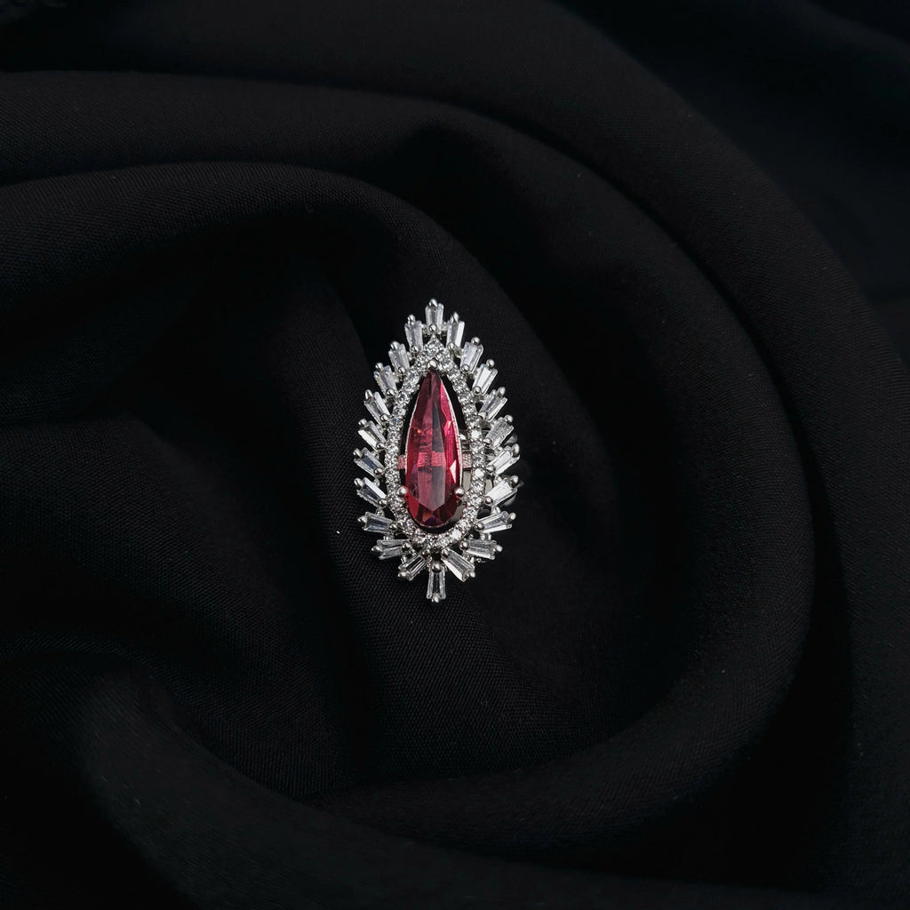 CZ Ruby Statement Ring
