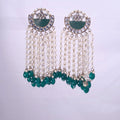 Long Kundan Earrings with Traditional Finish