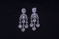 Silver CZ earrings with sparkling cubic zirconia stones


