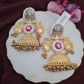 Dual Tone Brass Kashmiri Statement Earrings