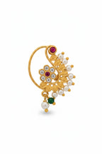 ivvati kanika beaded maharashtrian nath pearl traditional nose pin