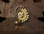 ivvati kanika beaded maharashtrian nath pearl traditional nose pin