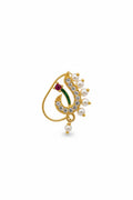 ivvati chandrima crescent maharashtrian nath pearl traditional nose pin