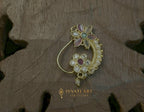 ivvati pushkara dual floral maharashtrian nath pearl traditional nose pin