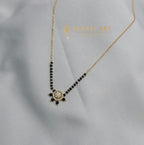 ivvati floral mangalsutra gold daily wear cz pendant mangalsutra