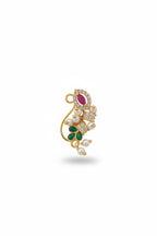 ivvati pushpika floral kundan maharashtrian nath pearl nose pin traditional jewellery