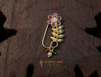 ivvati vanika floral leaf maharashtrian nath traditional nose pin women
