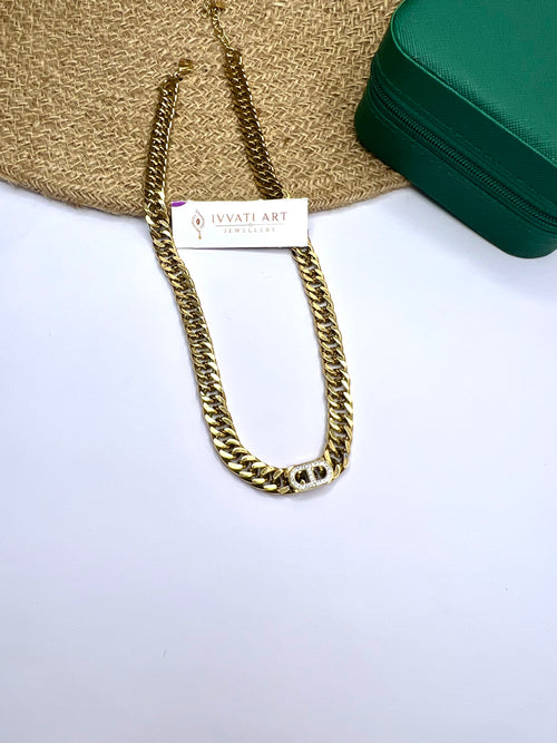 Anti-tarnish thick chic gold chain – bold 18K gold-plated necklace by Ivvati Art Jewellery

