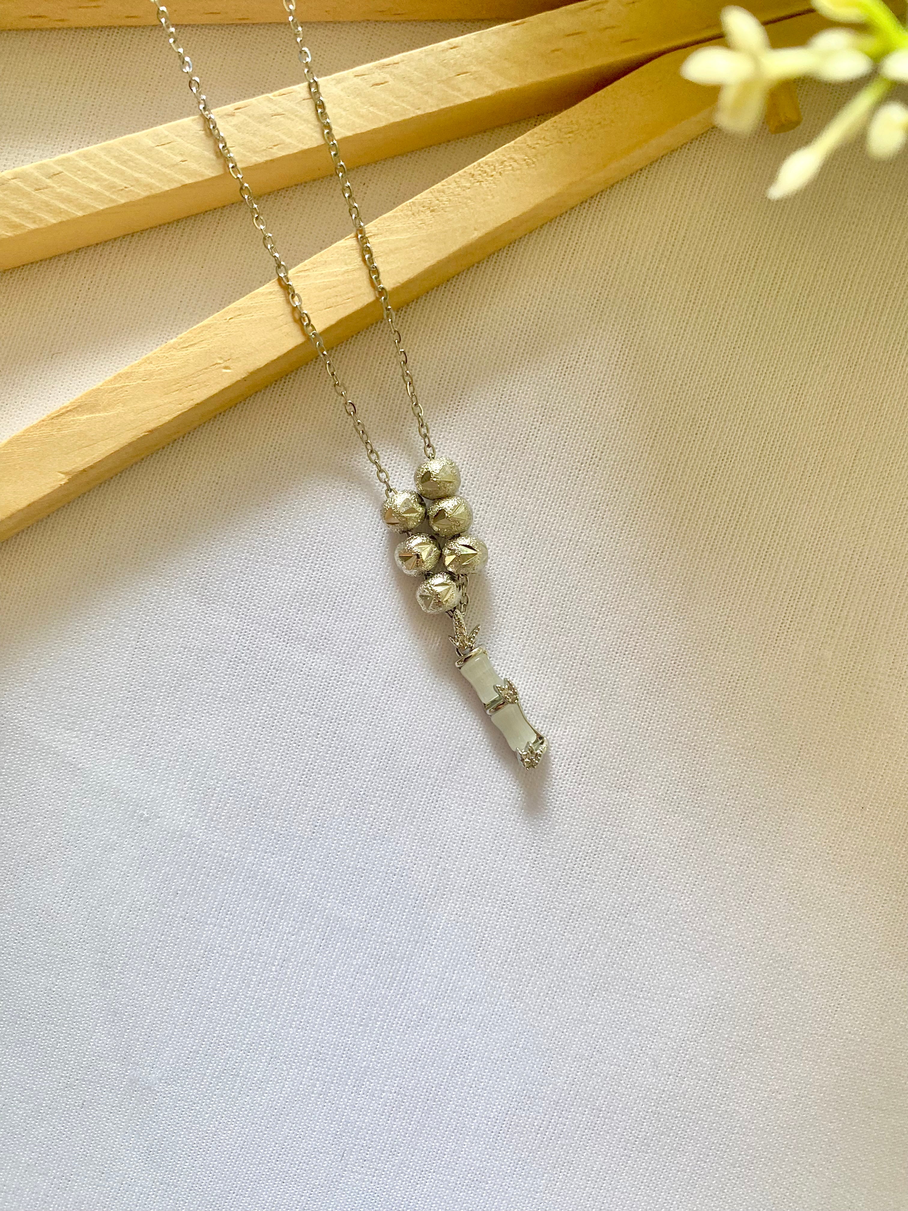 Anti-tarnish plain silver necklace in oxidised matte finish