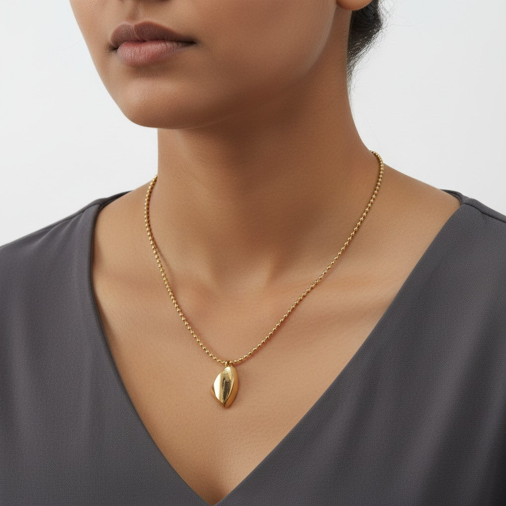 Gold Teardrop Pendant Necklace for Women | Demi-Fine Jewellery