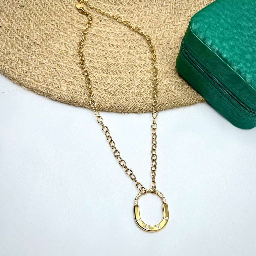 Lucky Charm U-Link Pendant Necklace – Anti Tarnish Gold