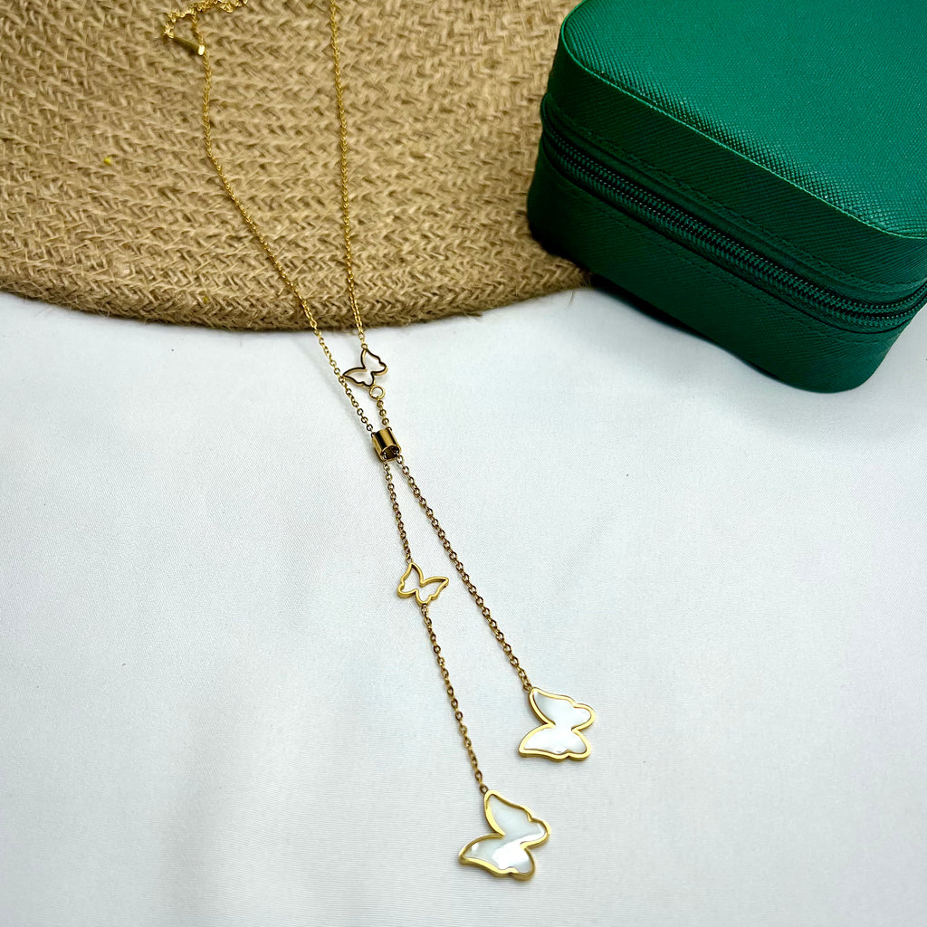 Adjustable Butterfly Pendant Chain – 18K Gold-Plated Jewellery