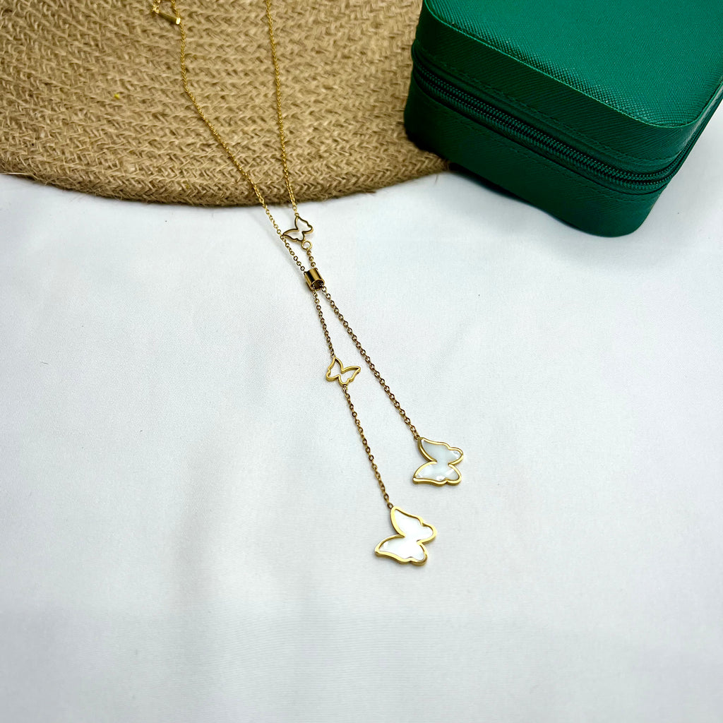 18K gold-plated adjustable chain with butterfly pendant – Ivvati Art Jewellery

