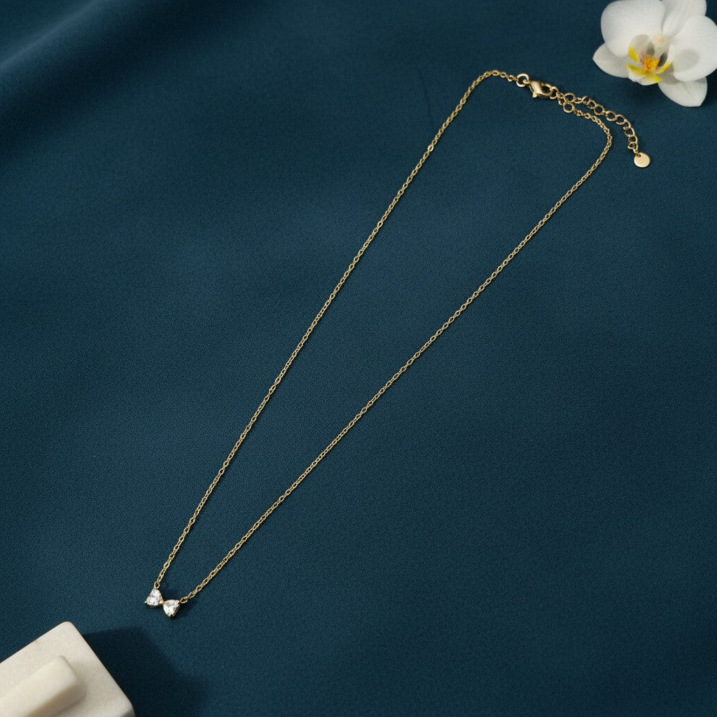Ivvati Demi-Fine pear-shaped CZ pendant necklace for women