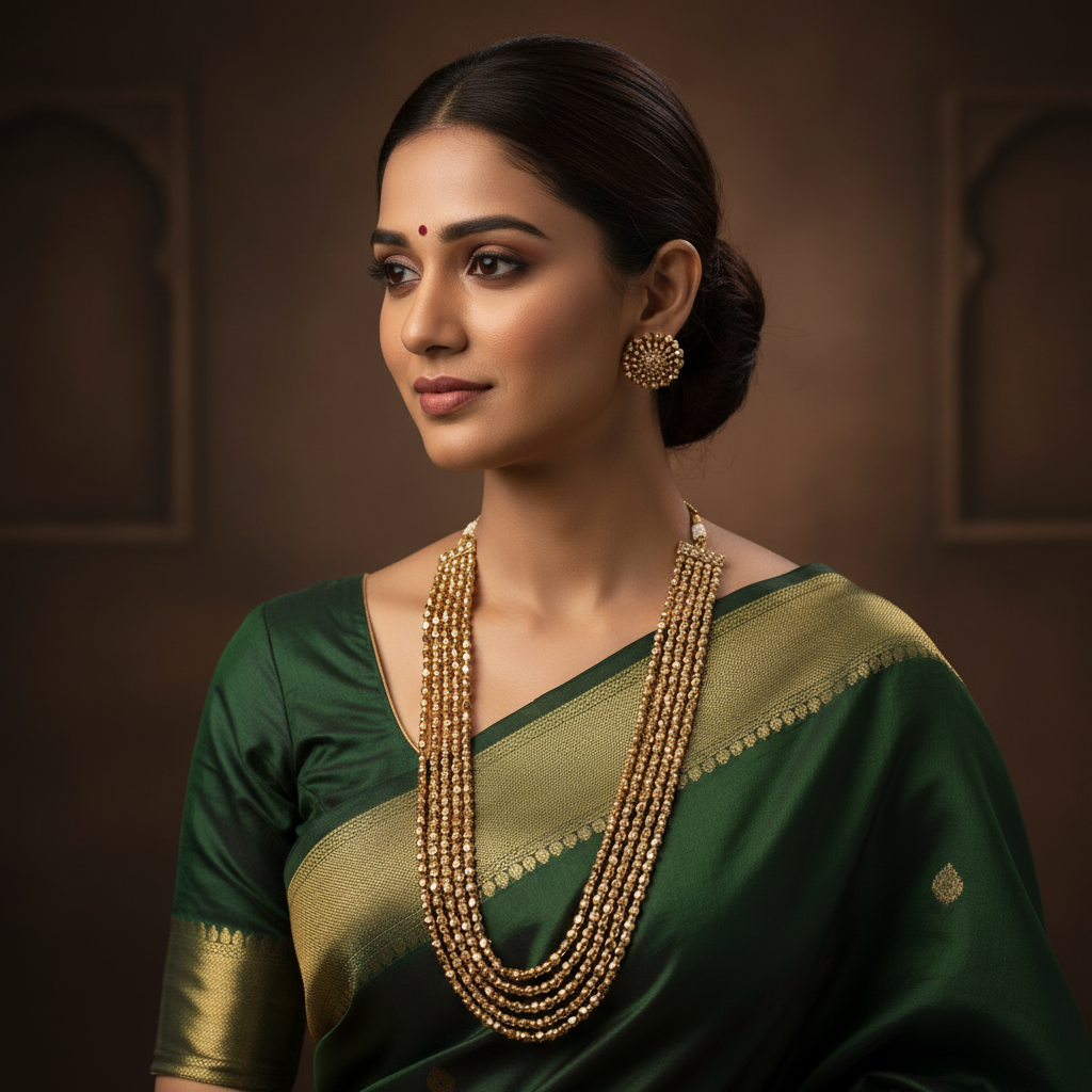 ivvati tavishi multi layer beaded necklace set gold long necklace for women