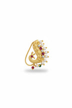 ivvati pearl maharashtrian nath traditional paisley nose pin women