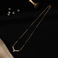 American Diamond mangalsutra necklace for women with black beads and gold-tone chain | Ivvati Art Jewellery
