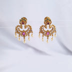 Antique CZ Chandbali Jhumka Earrings jewellery - Jhumka | Ivvati Art Jewellery