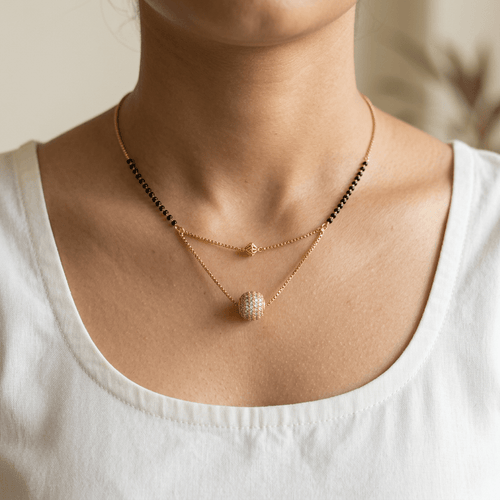 Beaded Mangalsutra for Women – Gold Designer Daily Wear | Ruhani jewellery - Mangalsutra | Ivvati Art Jewellery
