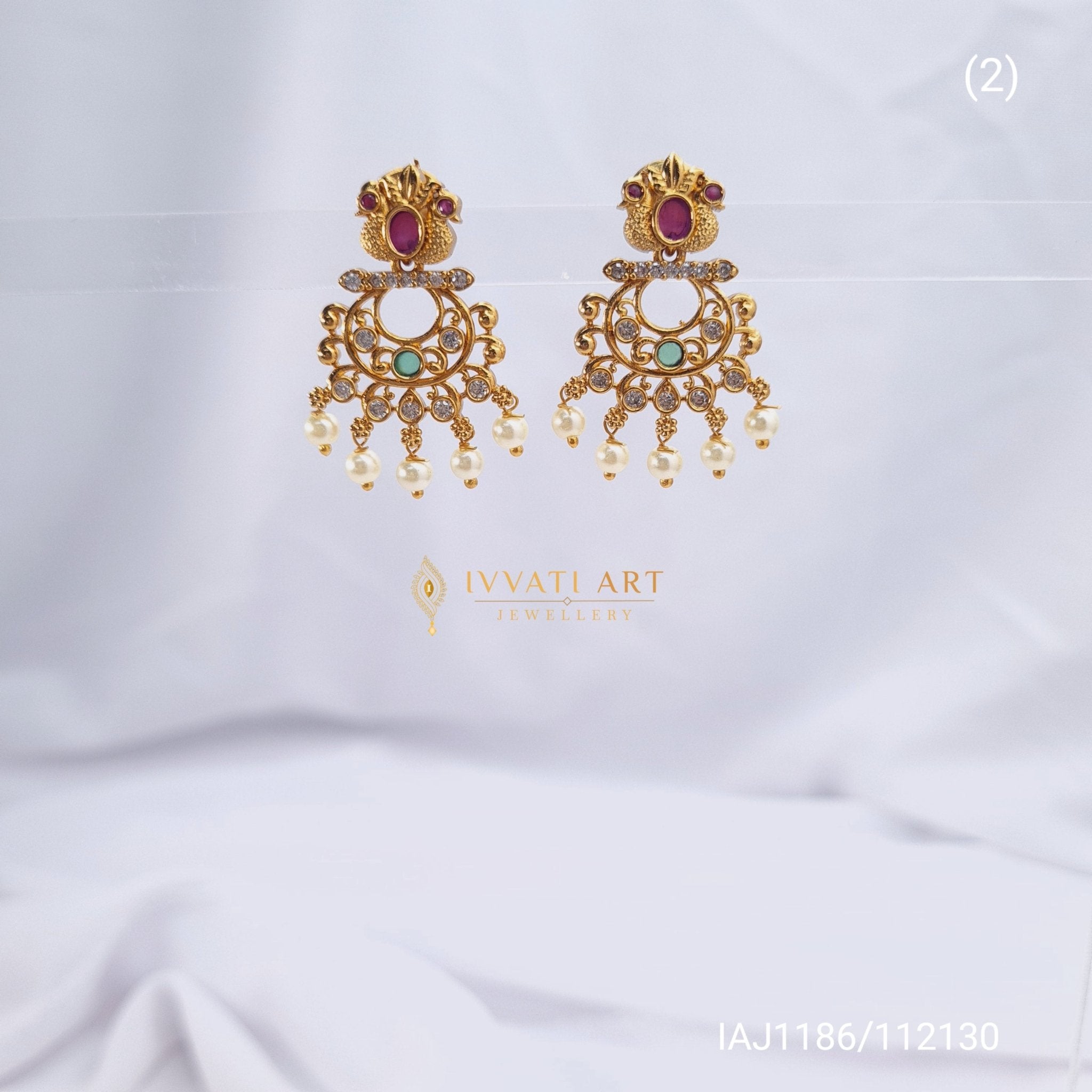 Copper Chandbali Jhumka Earrings jewellery - Jhumka | Ivvati Art Jewellery